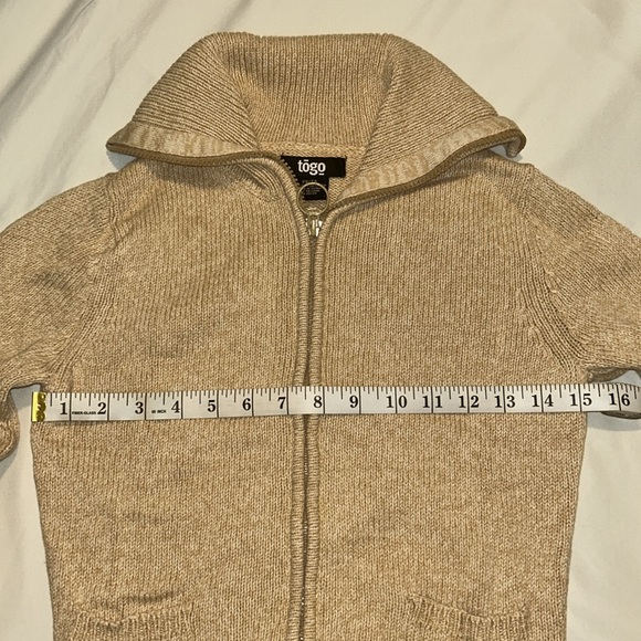 TOGO Golden Knit zip up Women’s Cardigan - Picture 8 of 14